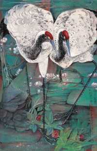 高德星 乙酉（2005年）作 鹤乃千年寿 镜心
